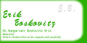 erik boskovitz business card